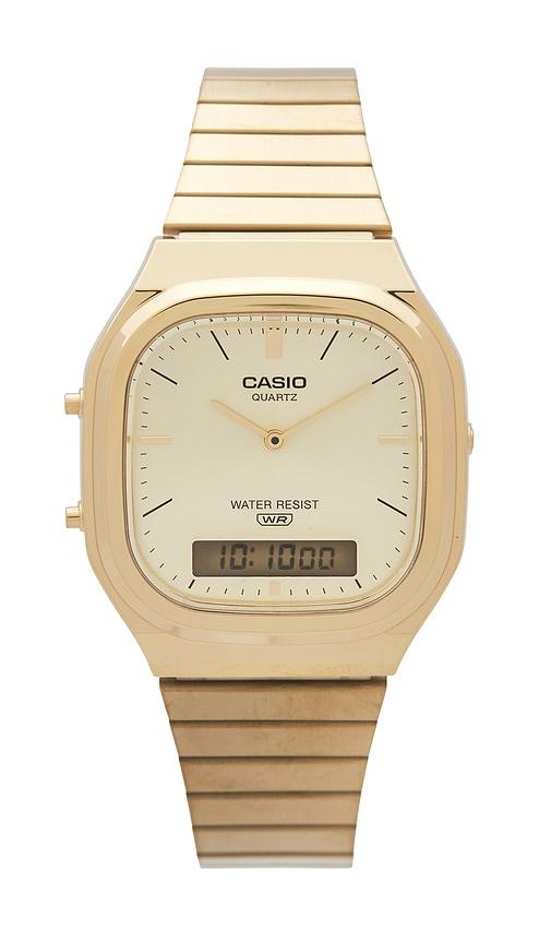 Casio AQ240 Series Watch in Metallic Gold by CASIO