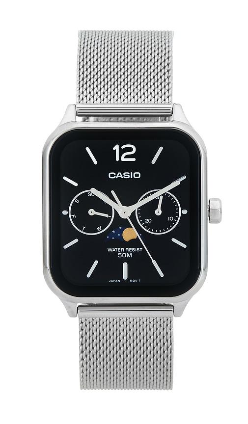 Casio Moon Phase Watch in Metallic Silver by CASIO