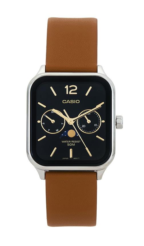 Casio Moon Phase Watch in Metallic Silver by CASIO
