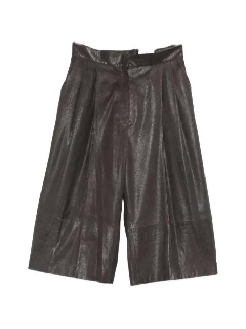 pleated leather shorts by CASSELL