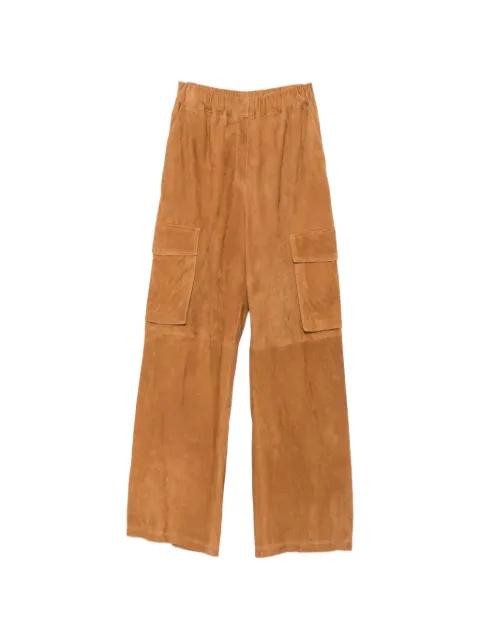 suede cargo trousers by CASSELL
