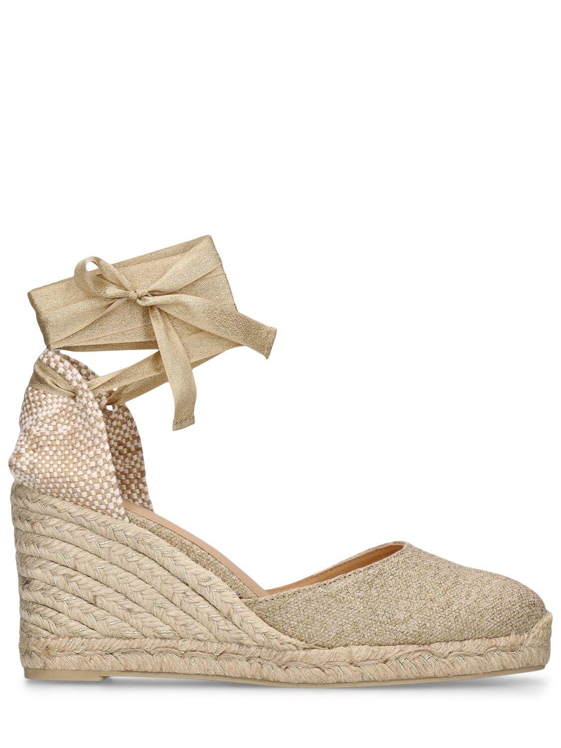 80mm Carina Glittered Canvas Wedges by CASTANER