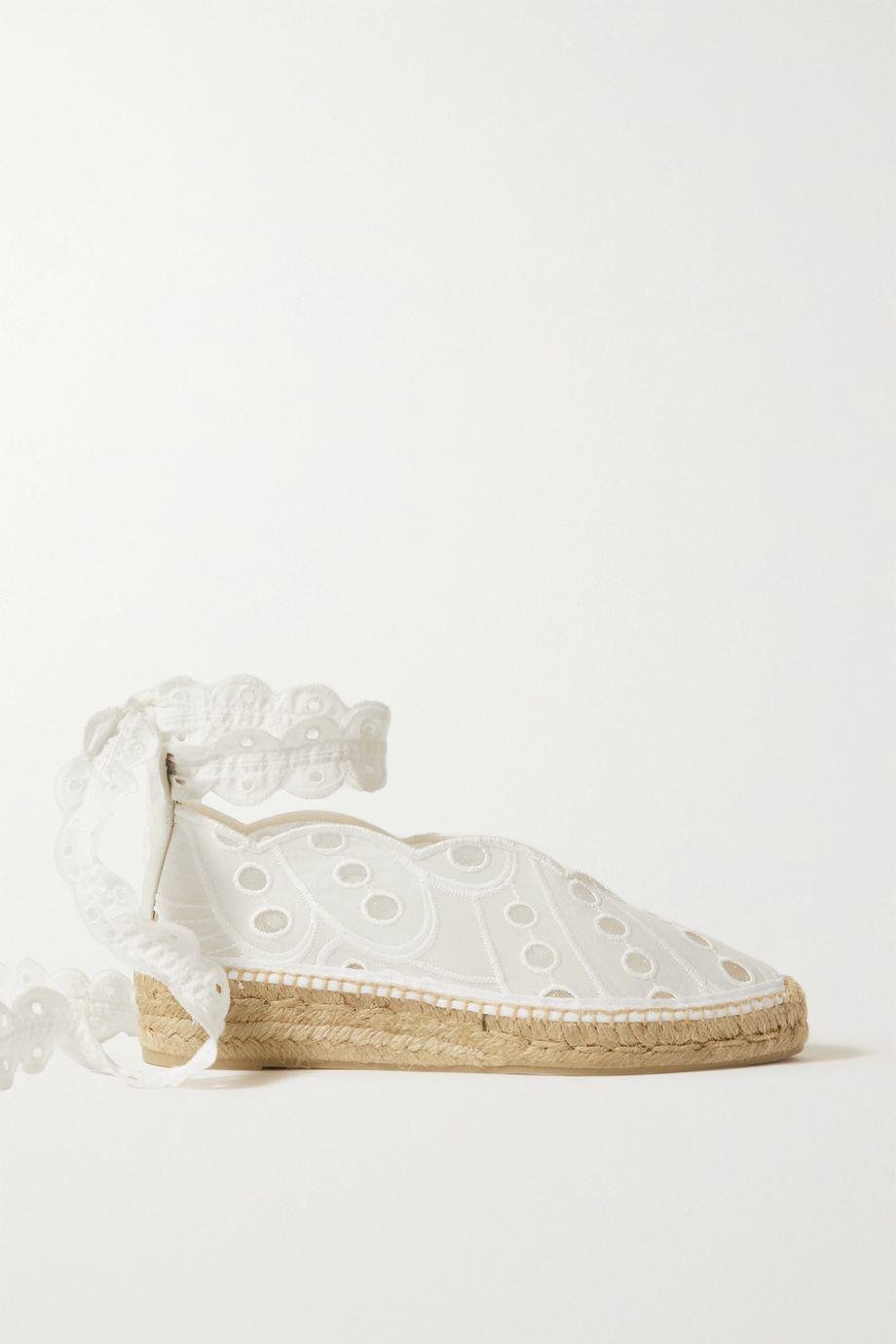 + Charo Ruiz Gea broderie anglaise cotton espadrilles by CASTANER