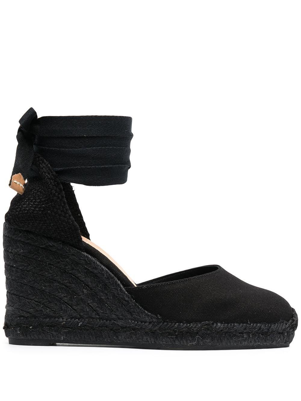 tonal wedge-heeled espadrille with ankle ties by CASTANER