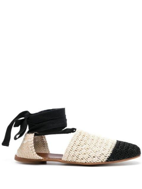 woven two-tone espadrille flats by CASTANER