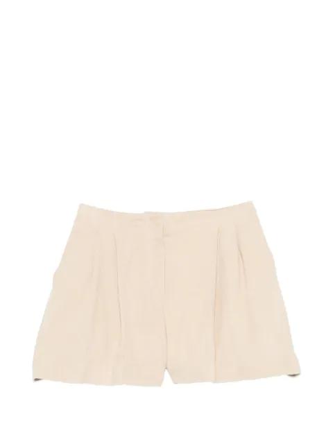 pleated suede shorts by CASTELL