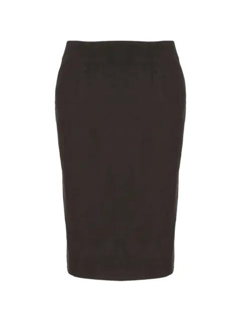 rear-zip-fastening pencil midi skirt by CASTELL