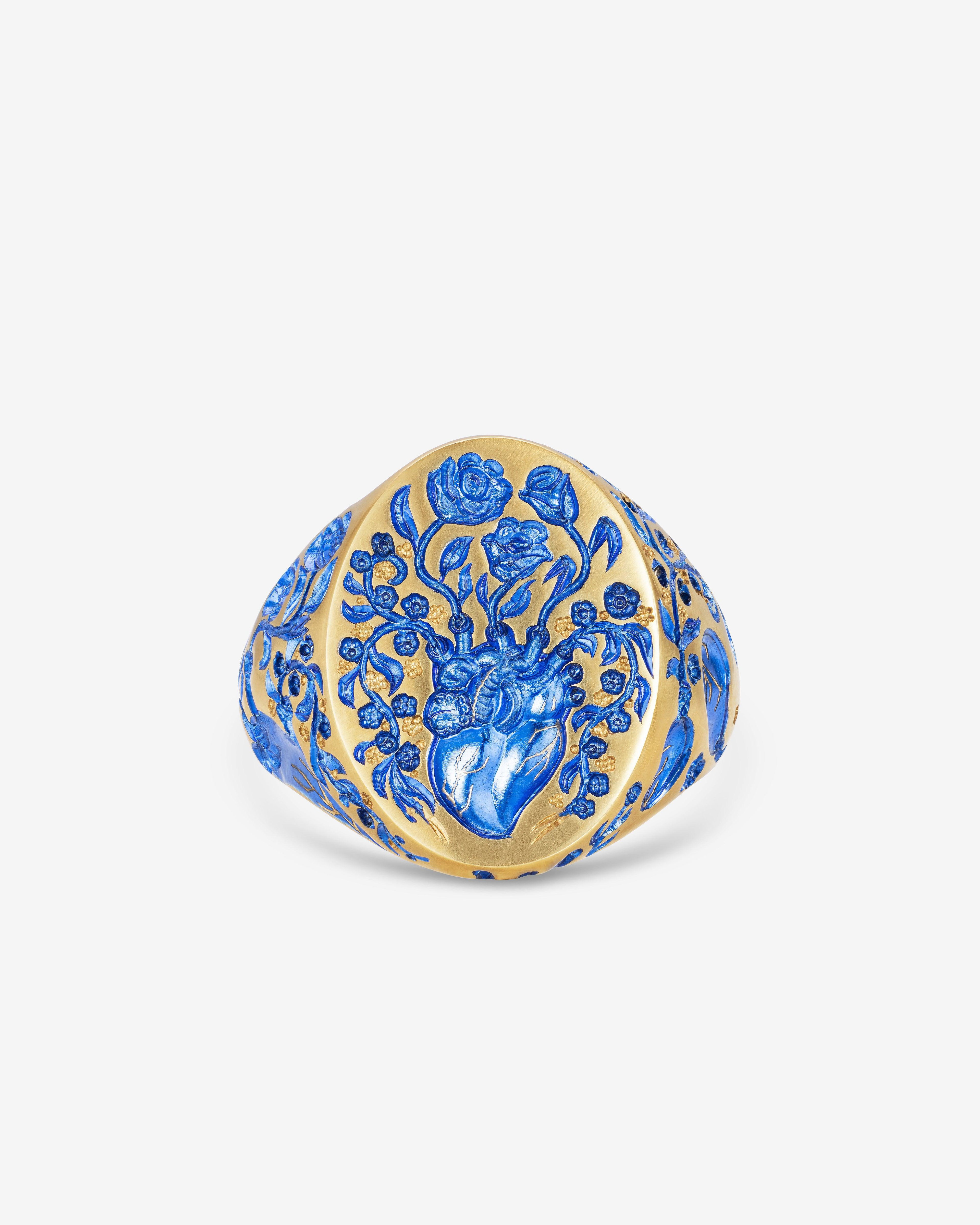Castro  - Classic Heart Ring -  (Blue) by CASTRO