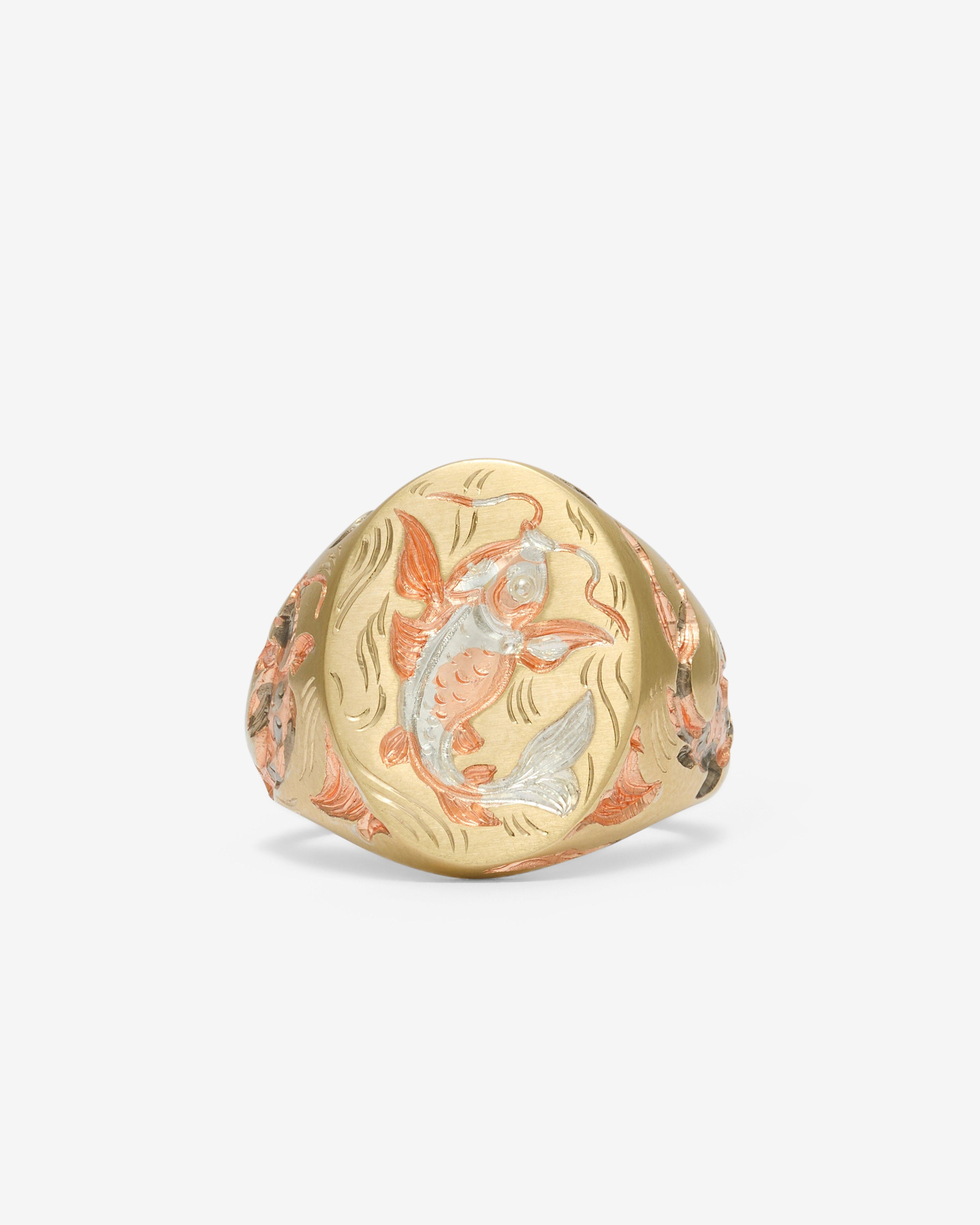 Castro - Koi Carp Signet Ring - (Yellow Gold) by CASTRO