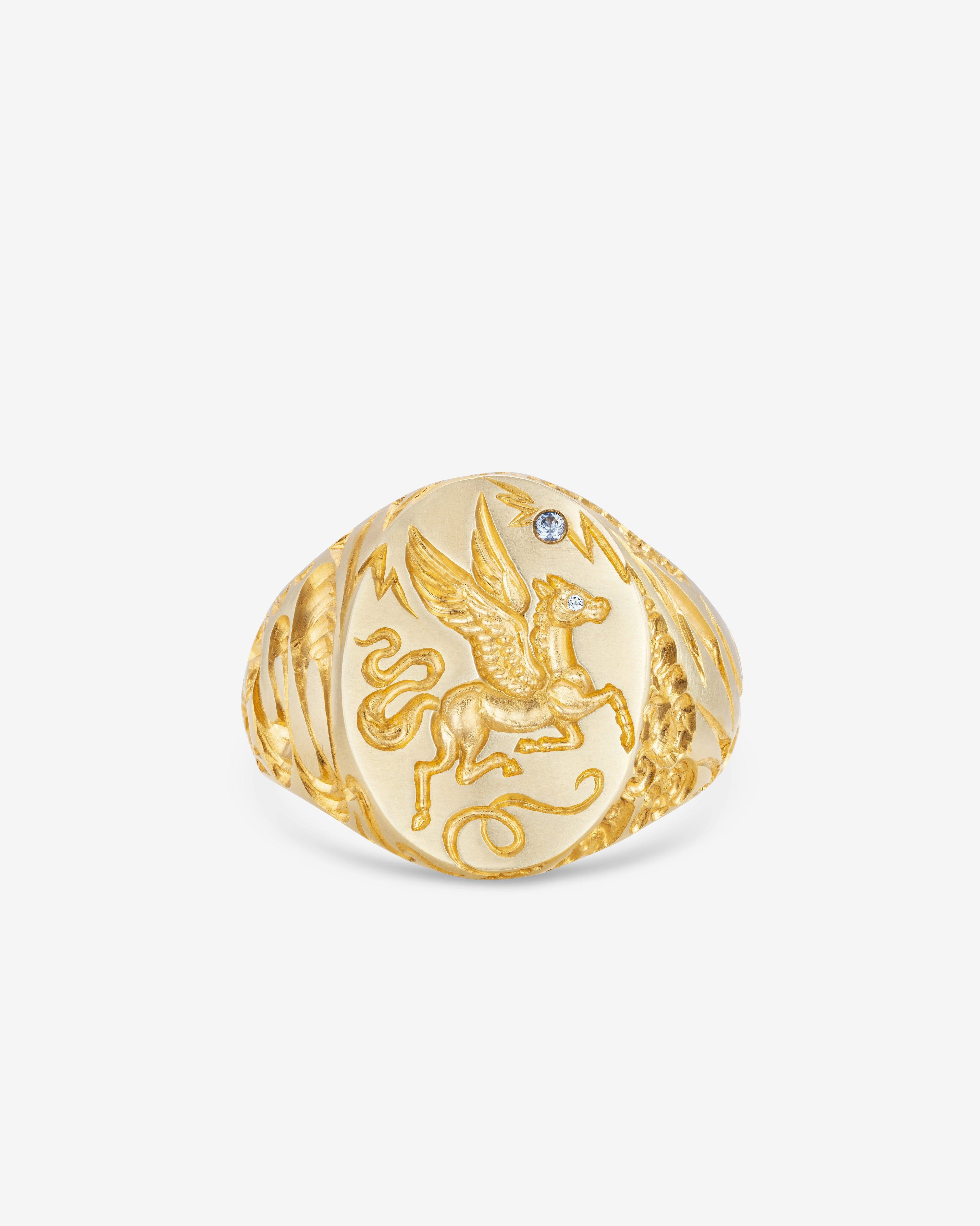 Castro  - Pegasus Signet Ring -  (Orange) by CASTRO