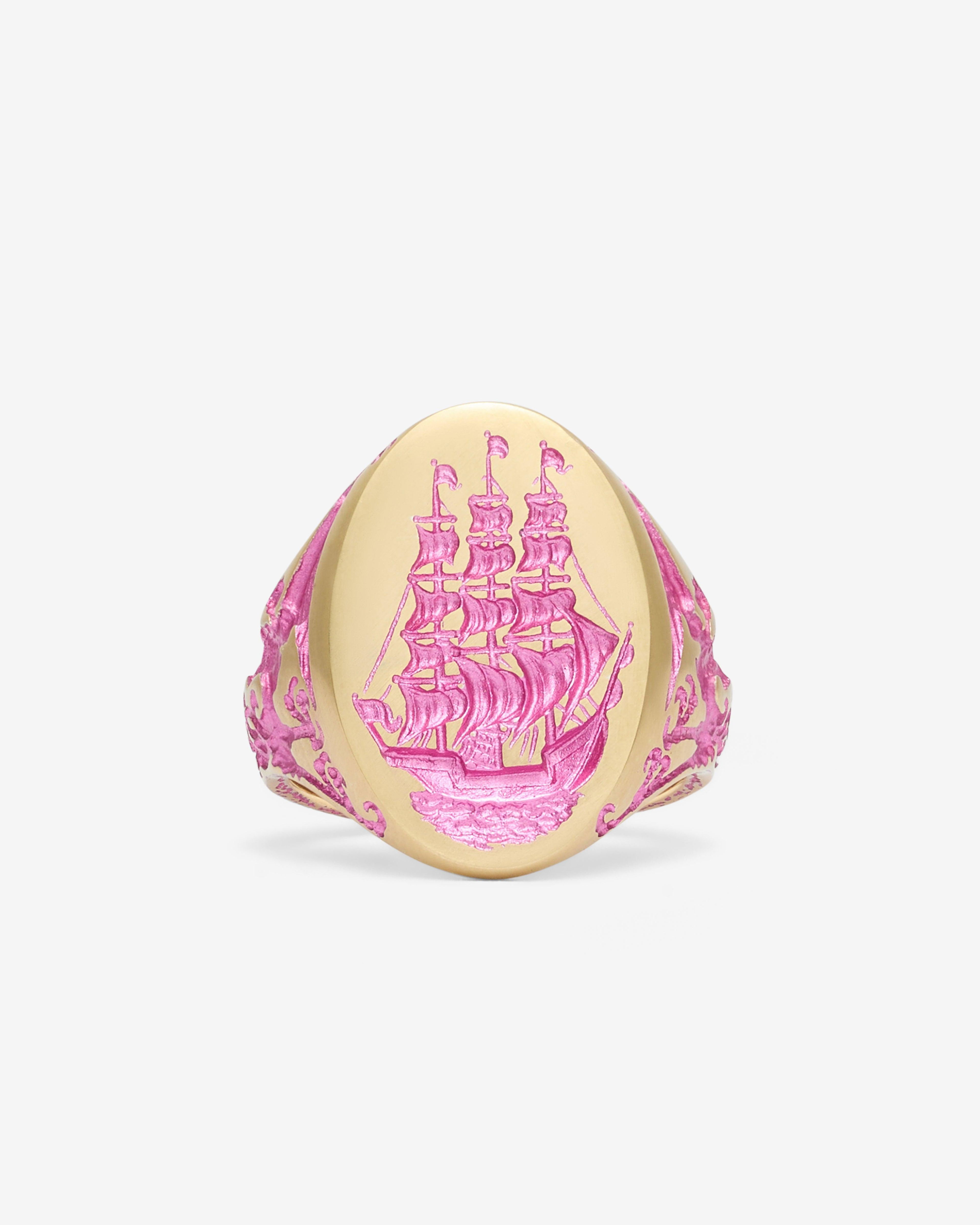 Castro - Siren's Ship Signet Ring - (Yellow Gold) by CASTRO