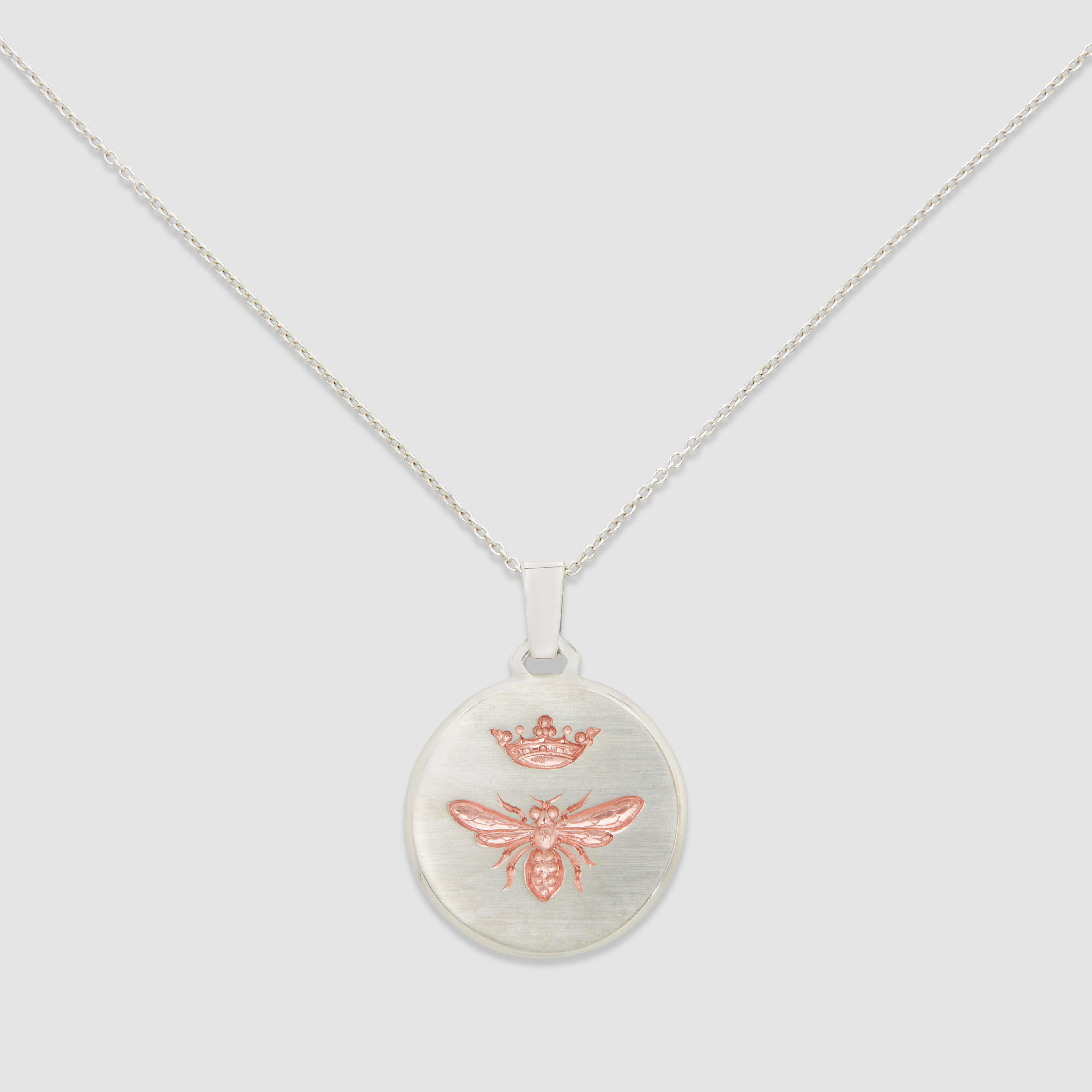 CASTRO SMITH - Silver and Pink Ceramic Queen Bee Pendant by CASTRO SMITH