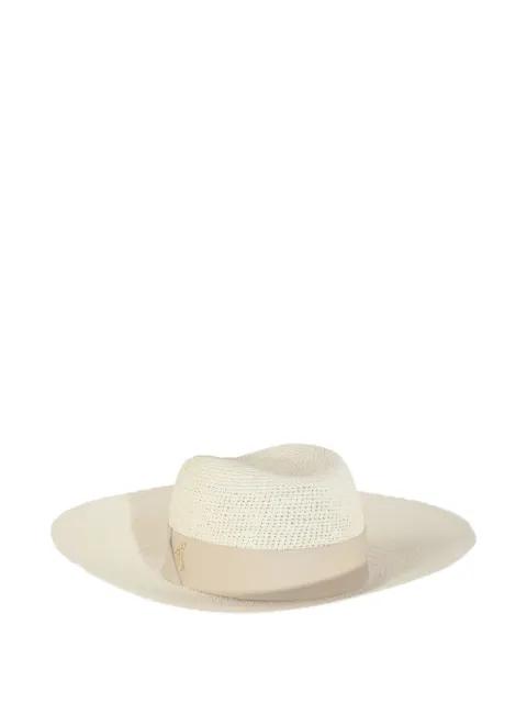 leather-band panama hat by CATARZI
