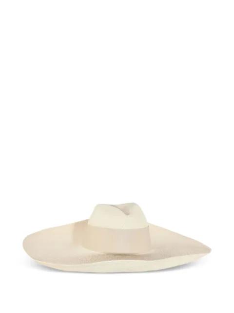 leather-band panama hat by CATARZI