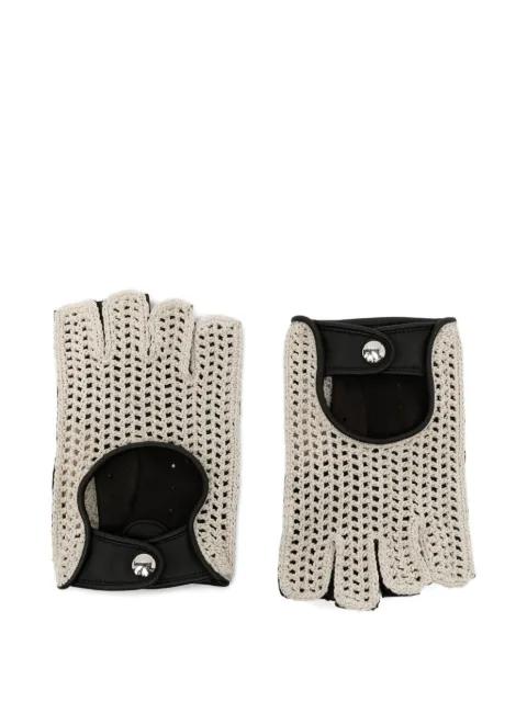 crochet-knit fingerless gloves by CAUSSE