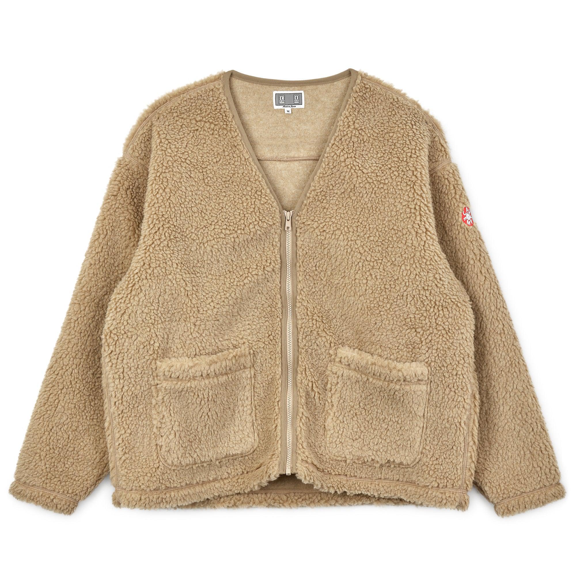 Cav Empt Boa Fleece Zip Up Cardigan (Beige) by CAV EMPT