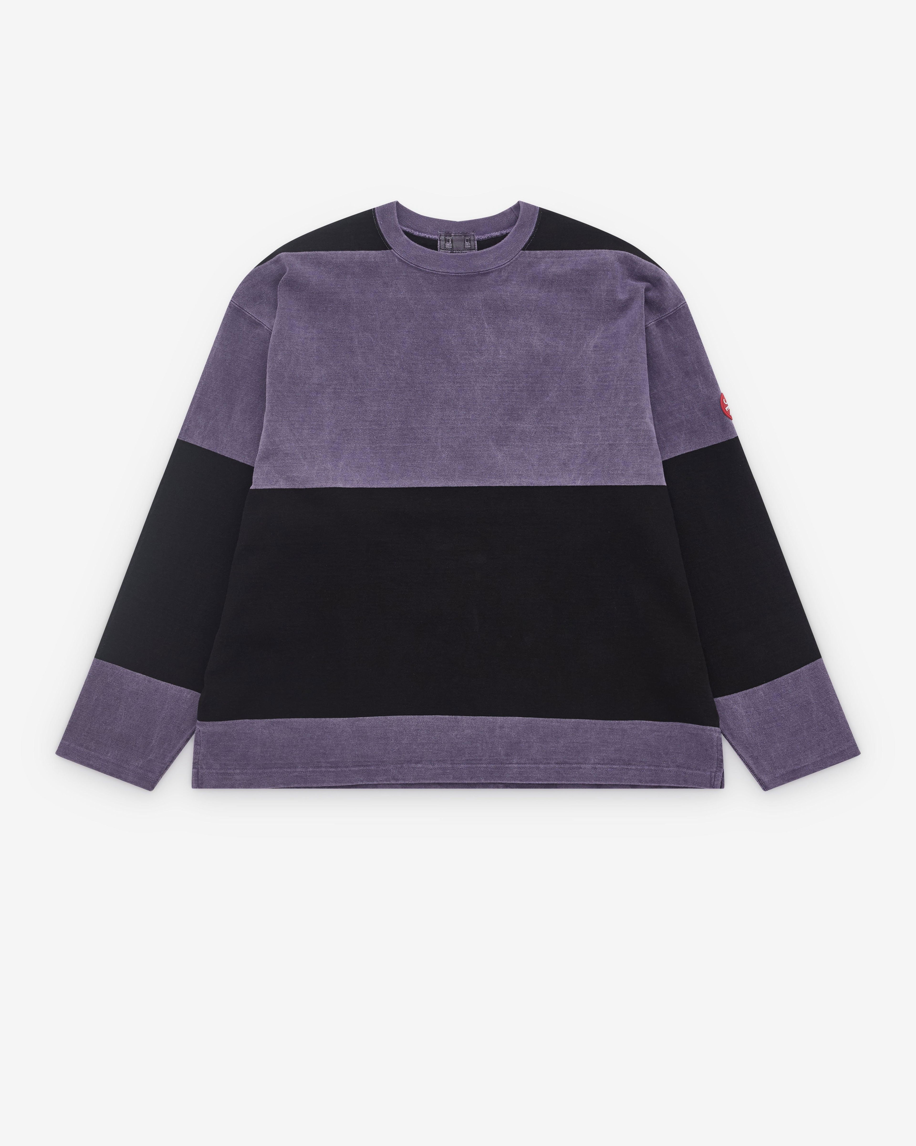 Cav Empt - Men’s Overdye Stripe Long Sleeve - (Purple) by CAV EMPT