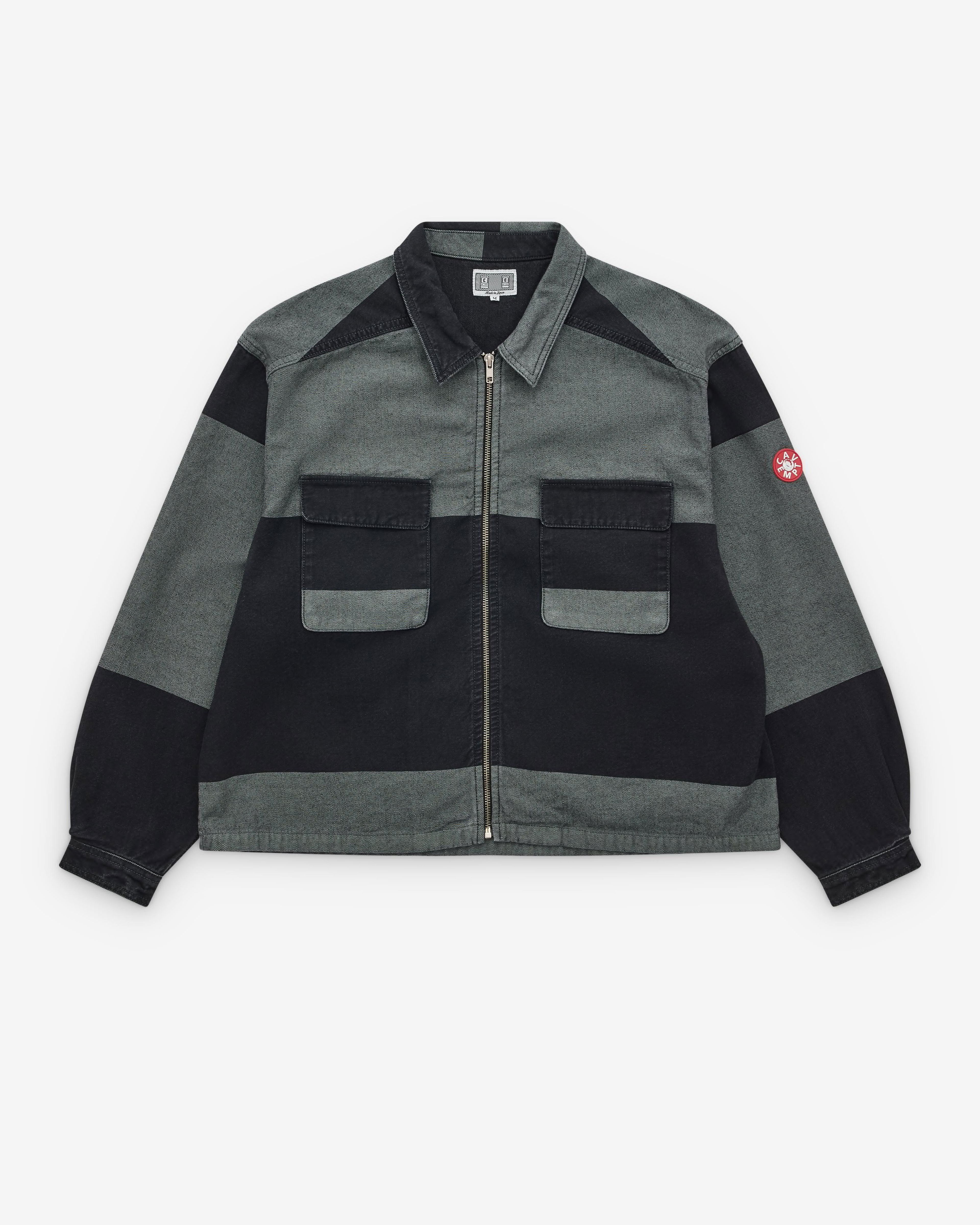 Cav Empt - Men’s Overdye Stripe Short Shirt Jacket - (Grey) by CAV EMPT