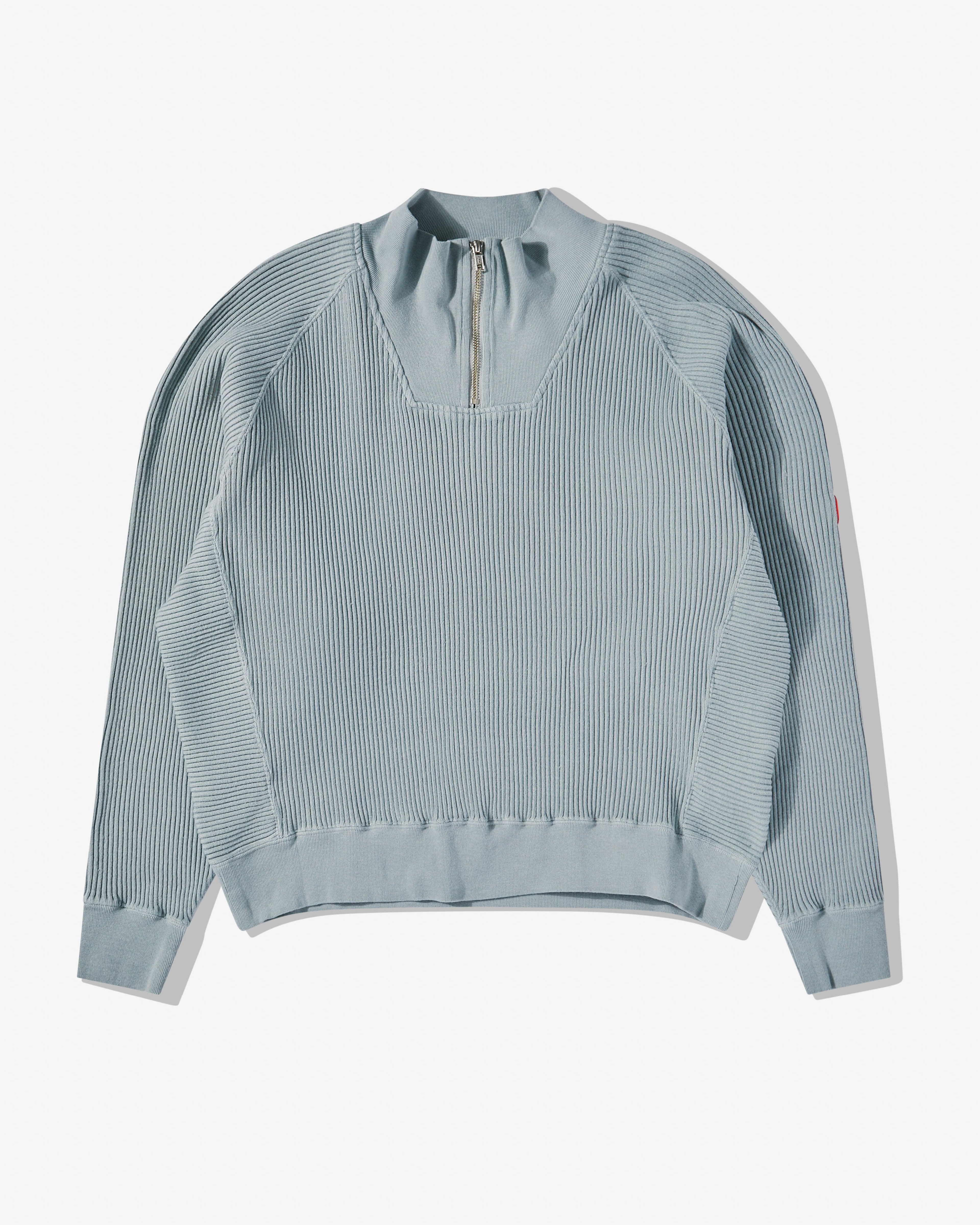 Cav Empt - Men’s Overdye Wide Rib Cut Half Zip - (Grey) by CAV EMPT