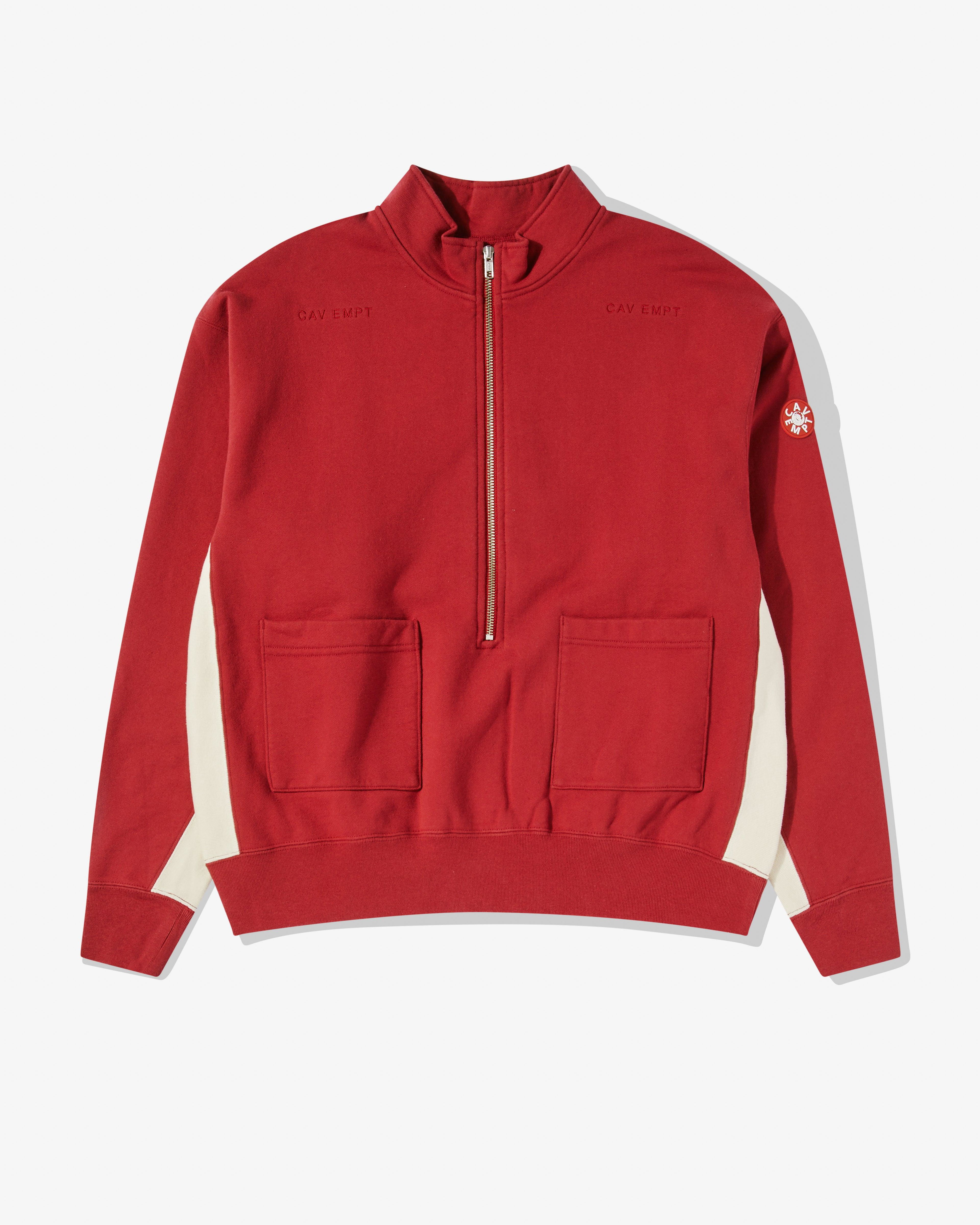 Cav Empt - Men’s Two Thirds Zip Up Sweat - (Red) by CAV EMPT