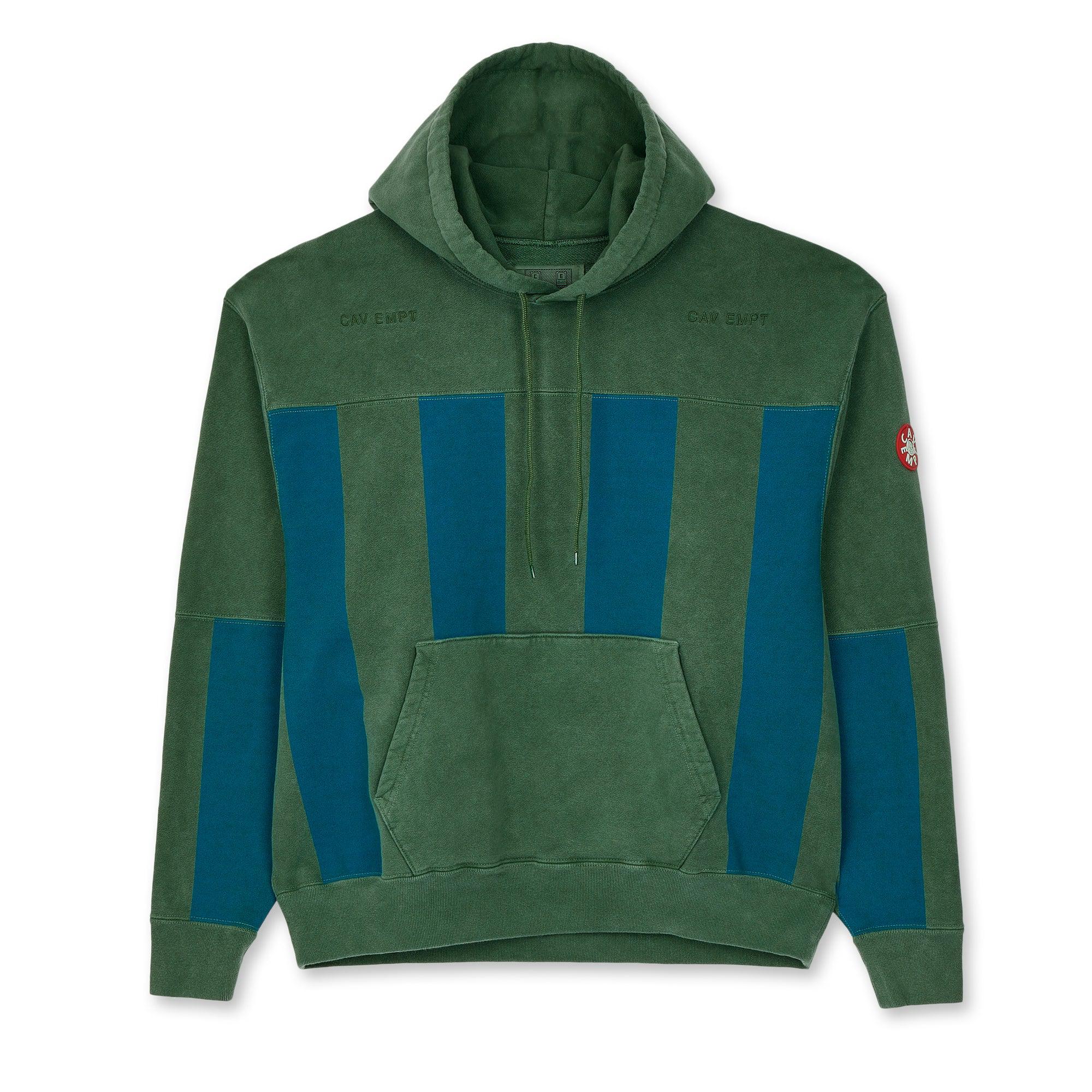 Cav Empt Overdye Stripe Print Heavy Hoodie (Green) by CAV EMPT