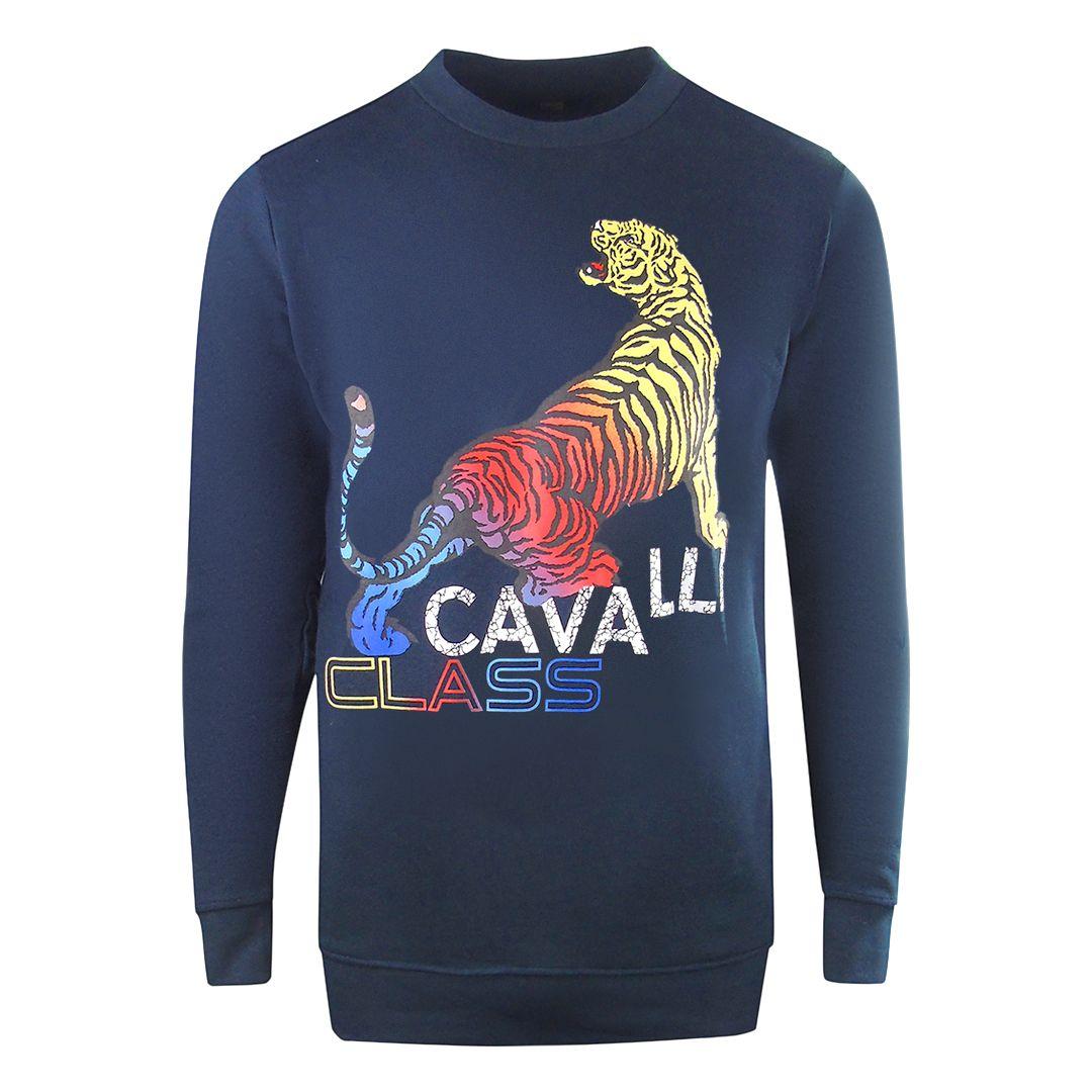 Bold Tiger Design Navy Blue Sweatshirt by CAVALLI CLASS