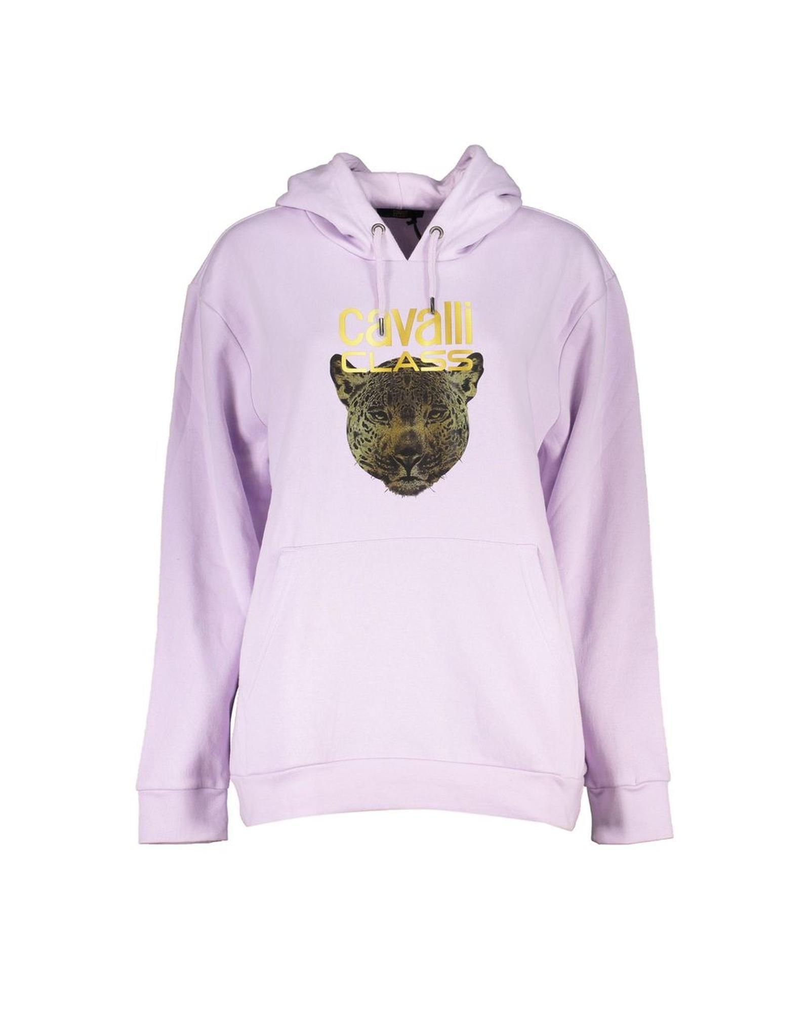 Leopard Hoodie Purple CA28862 Wo Sweaters by CAVALLI CLASS