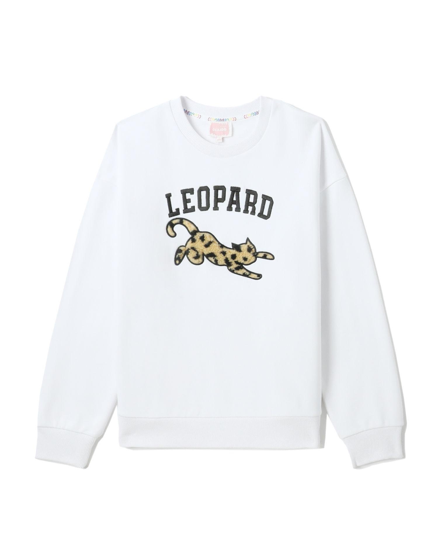 Leopard graphic embroidered sweatshirt by CCAABB