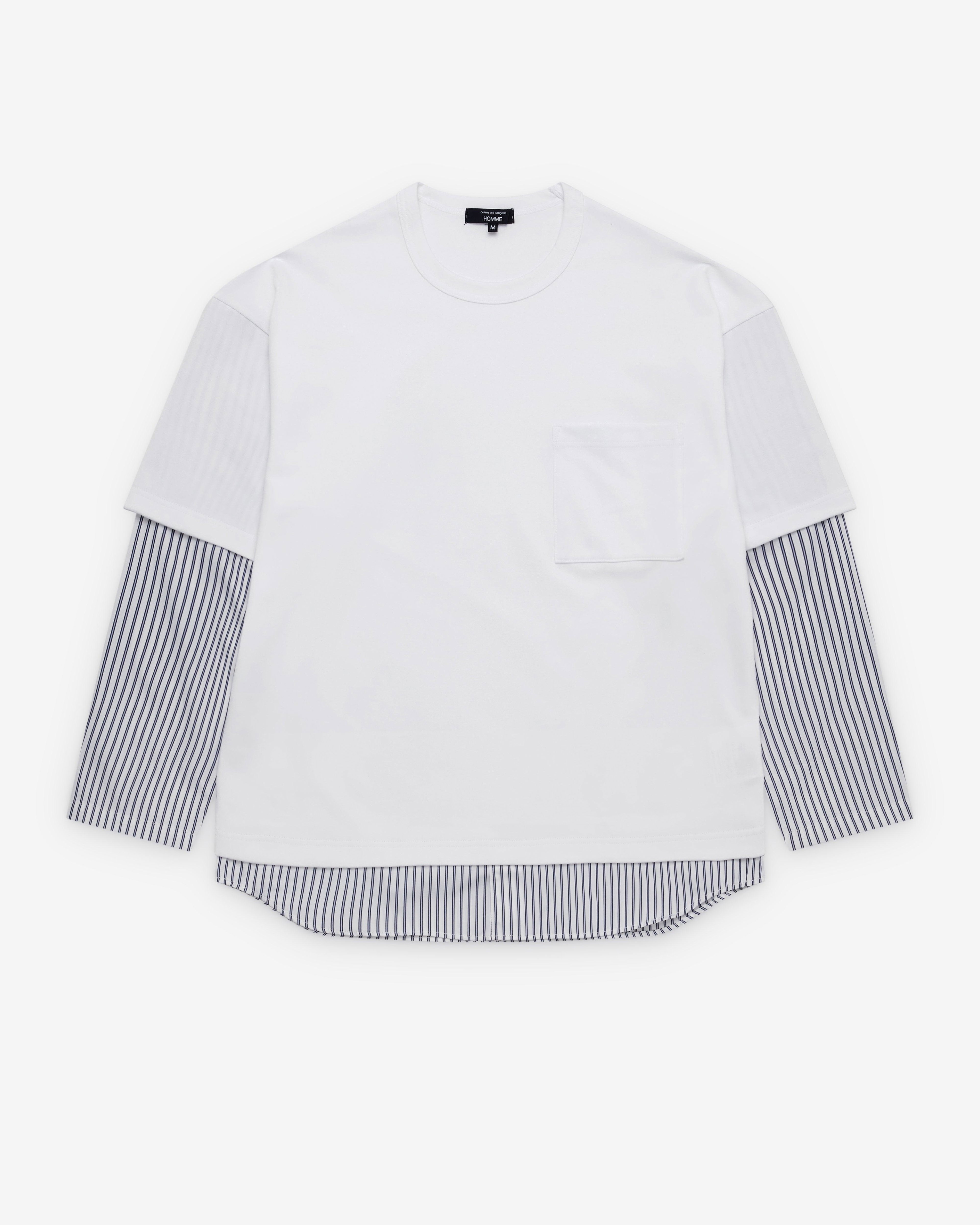 Comme des Garçons Homme - Men's Long Sleeve  T-Shirt - (White) by CDG HOMME