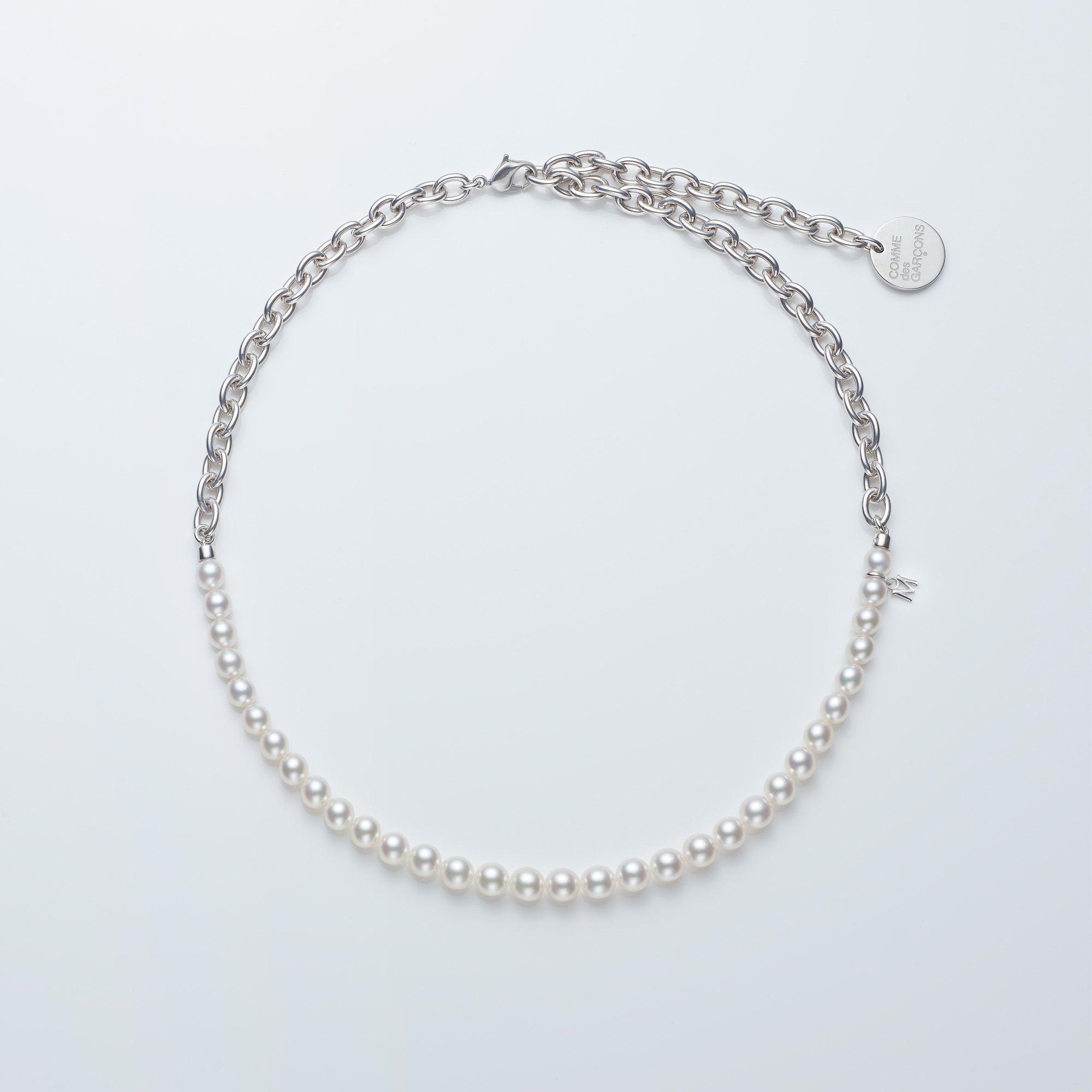 Comme des Garçons - Mikimoto Pearl Necklace - (Silver) by CDG JEWELRY Comme des Garçons - Mikimoto Pearl Necklace - (Silver) by CDG JEWELRY