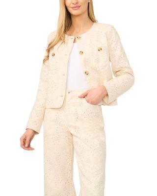 Collarless Eyelet Jacket by CECE