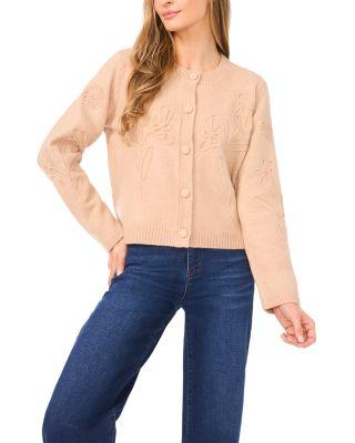 Floral Embroidery Cardigan Sweater by CECE