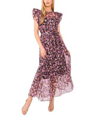 High Neck Flutter Sleeve Dress by CECE