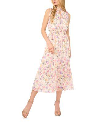 High Neck Smocking Detail Dress by CECE