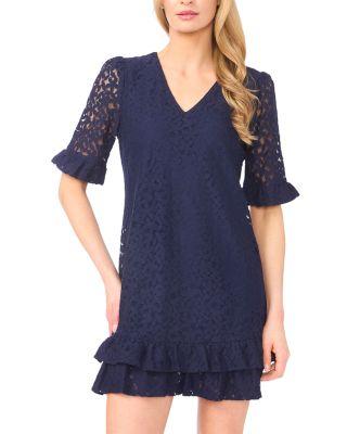 Lace V Neck Shift Dress by CECE