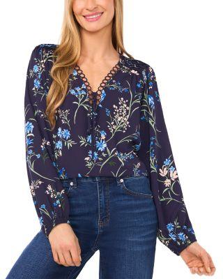 Pleated Shoulder Ring Trim Top by CECE