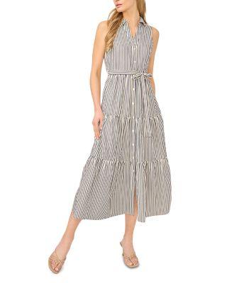 Sleeveless Collared Midi Shirtdress by CECE