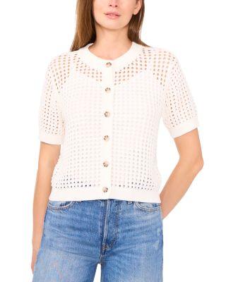 Texture Mesh Cardigan by CECE