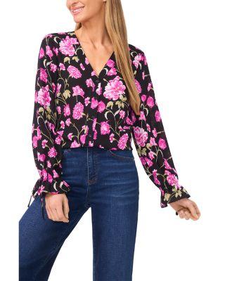V Neck Button Down Top by CECE