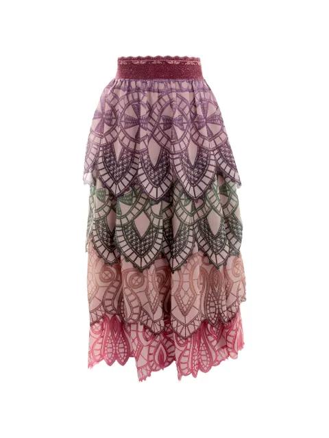 Aurora tiered midi skirt by CECILIA PRADO