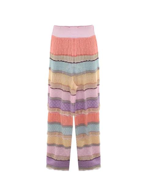 striped pointelle-knit trousers by CECILIA PRADO