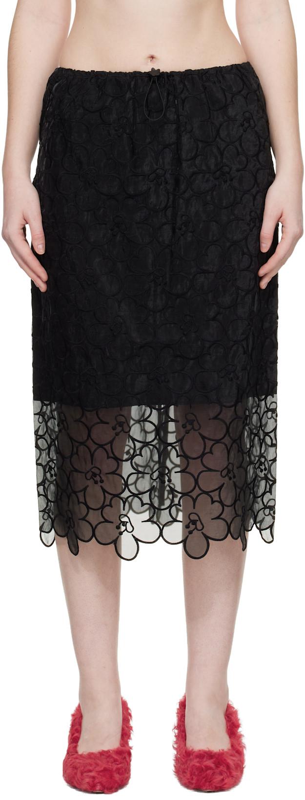 Black CBbria Midi Skirt by CECILIE BAHNSEN