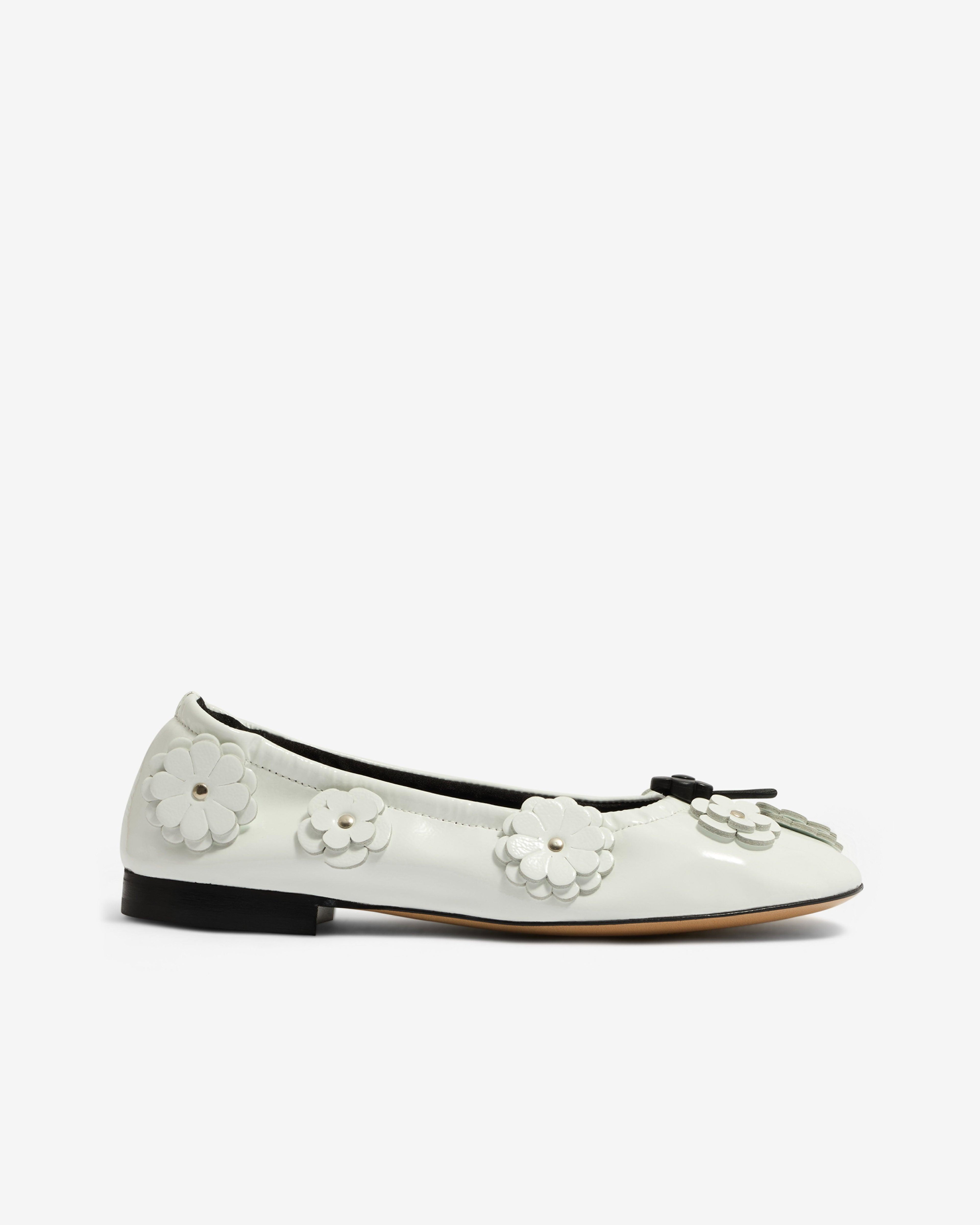 Cecilie Bahnsen - Women’s Brielle Flat Ballerina - (White) by CECILIE BAHNSEN