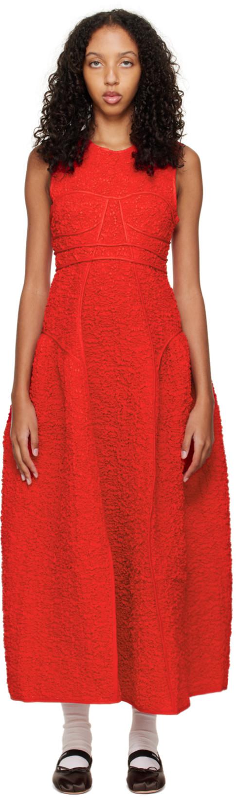 Red Lia Midi Dress by CECILIE BAHNSEN