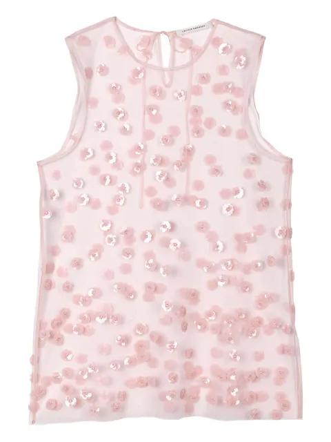 Utania sequin blossom tulle top by CECILIE BAHNSEN