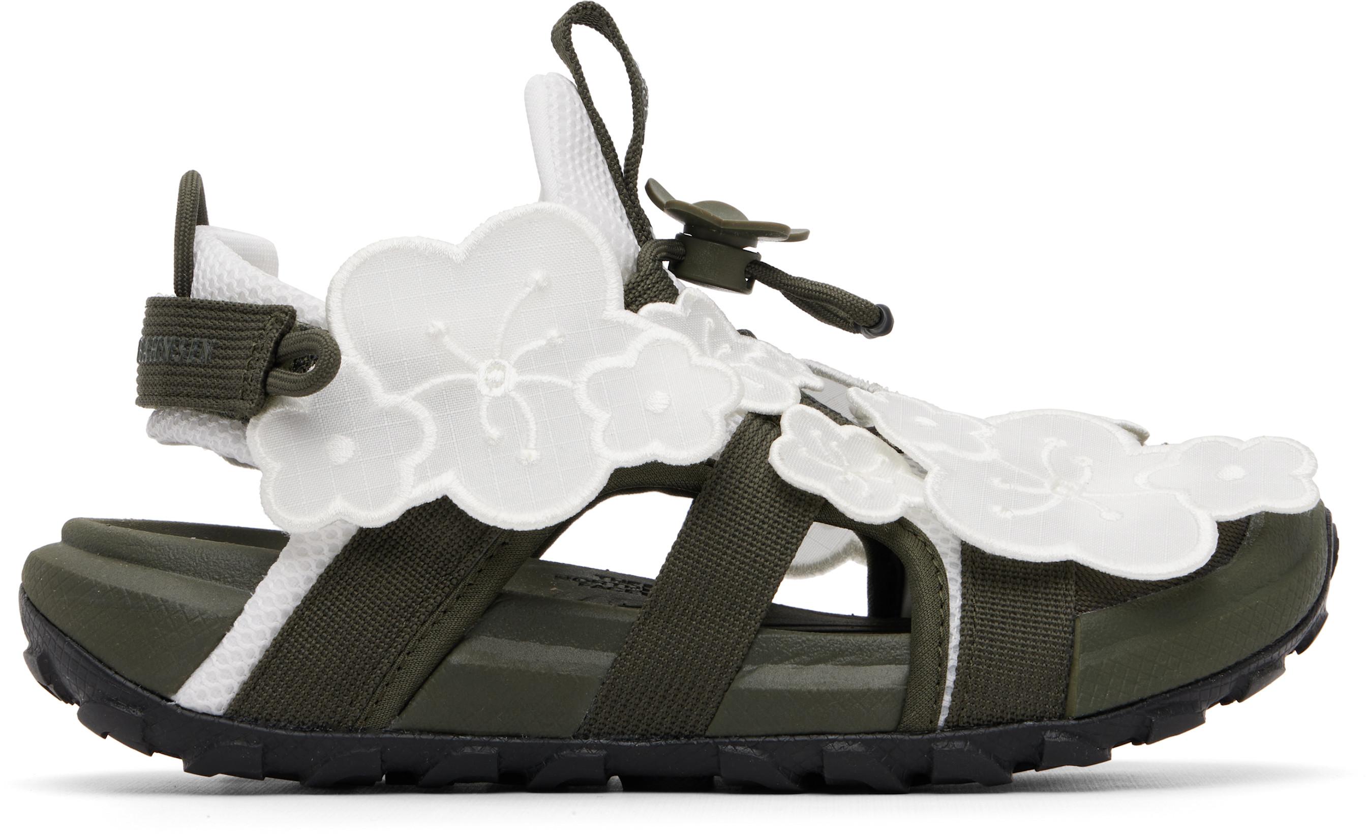 White & Khaki The North Face Edition Bekah Sandals by CECILIE BAHNSEN