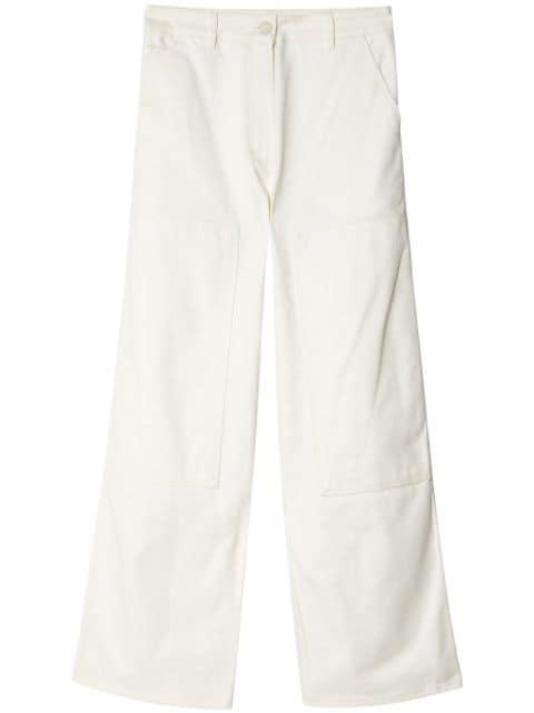 double-knee straight-leg cotton trousers by CECILIE BAHNSEN