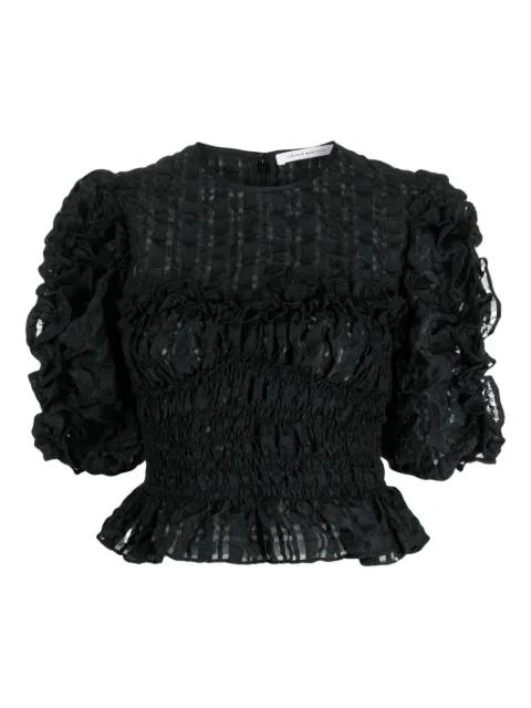 ruffled-detail organza top by CECILIE BAHNSEN