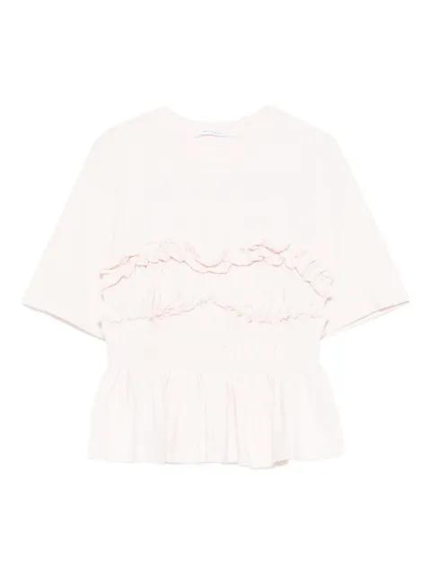ruffled shirred T-shirt by CECILIE BAHNSEN