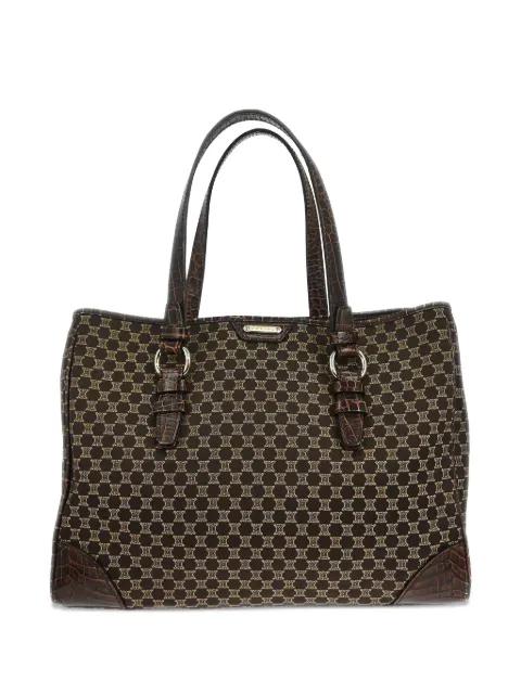 1990s croc-embossed Macadam tote bag by CELINE 